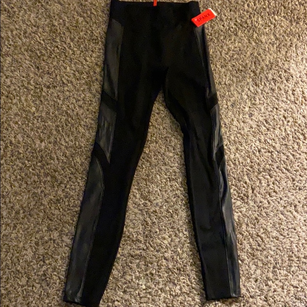 Spanx black moto ponte NWT